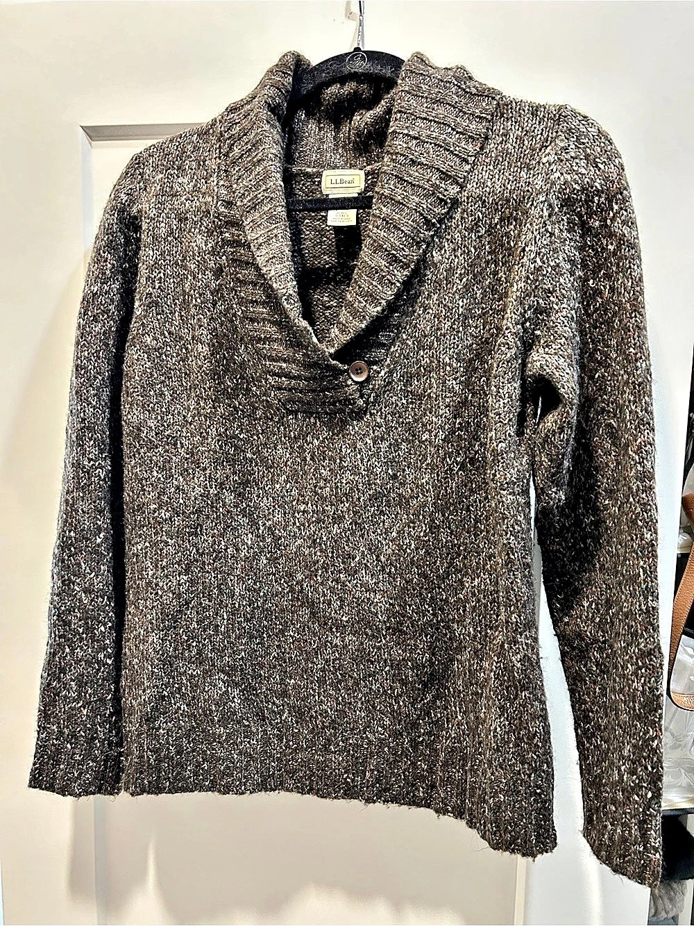 L.L.Bean Cowl Neck Sweater Brown & Gray Women's Medium